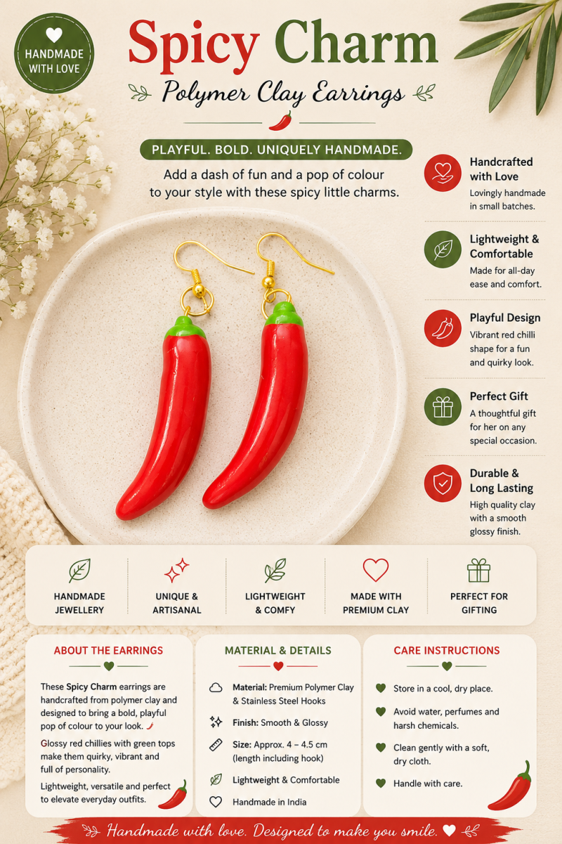 Spicy Charm Chilli Earrings