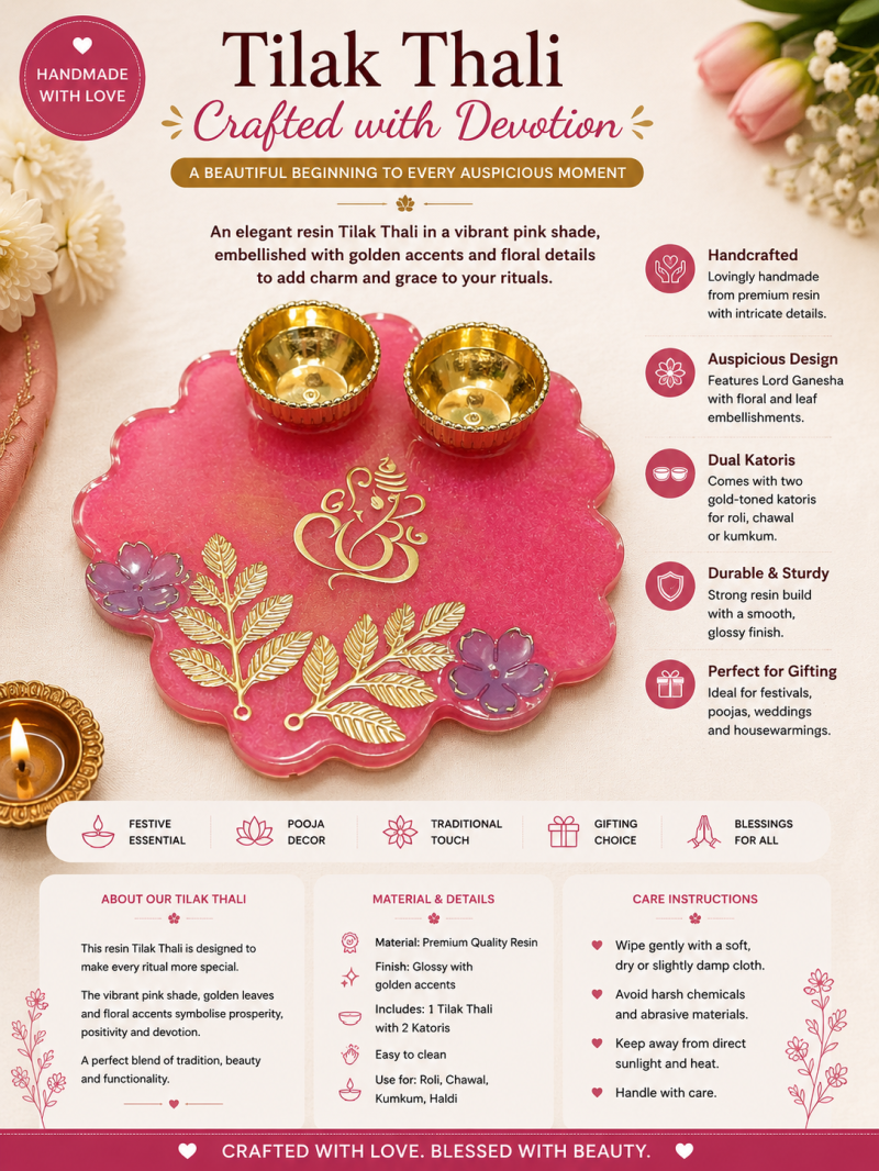 Divine Blush Ganesha Resin Tilak Thali